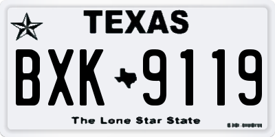 TX license plate BXK9119