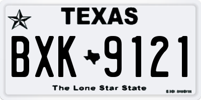 TX license plate BXK9121