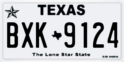 TX license plate BXK9124