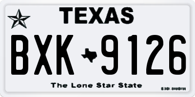 TX license plate BXK9126