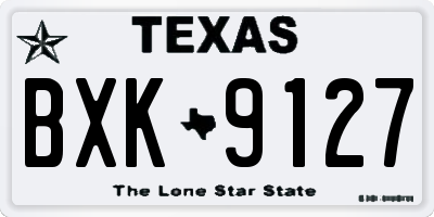 TX license plate BXK9127