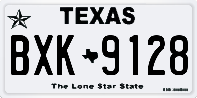 TX license plate BXK9128