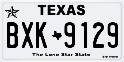 TX license plate BXK9129