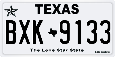 TX license plate BXK9133