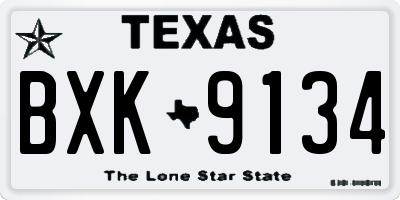 TX license plate BXK9134