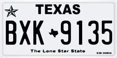 TX license plate BXK9135