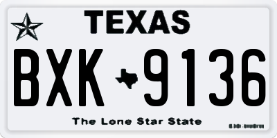 TX license plate BXK9136