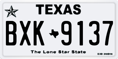 TX license plate BXK9137