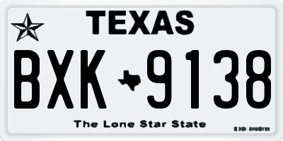 TX license plate BXK9138