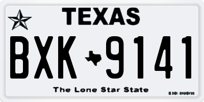 TX license plate BXK9141