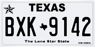 TX license plate BXK9142