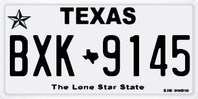 TX license plate BXK9145