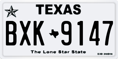 TX license plate BXK9147
