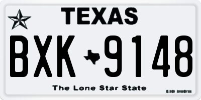 TX license plate BXK9148