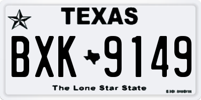 TX license plate BXK9149