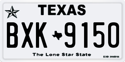TX license plate BXK9150