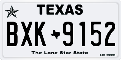 TX license plate BXK9152