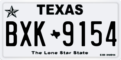 TX license plate BXK9154
