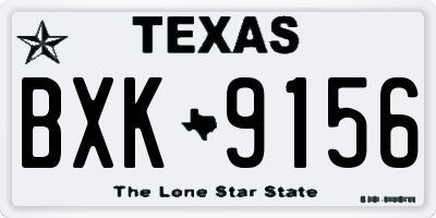 TX license plate BXK9156