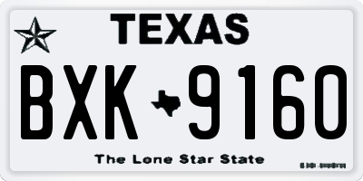 TX license plate BXK9160