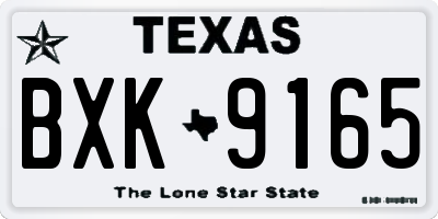 TX license plate BXK9165