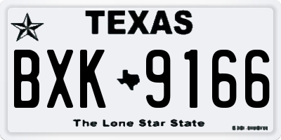 TX license plate BXK9166