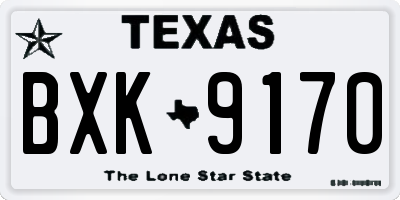 TX license plate BXK9170