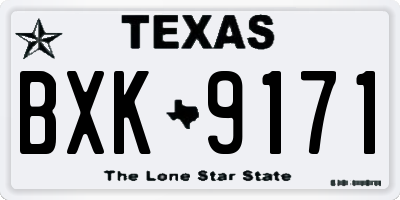 TX license plate BXK9171