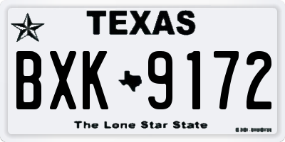 TX license plate BXK9172