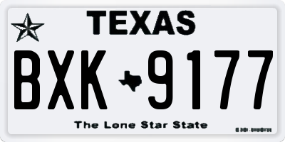 TX license plate BXK9177