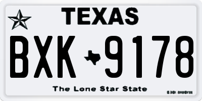 TX license plate BXK9178