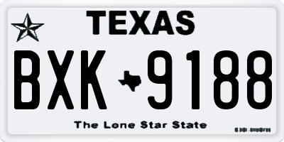 TX license plate BXK9188