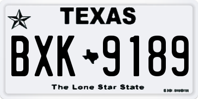TX license plate BXK9189