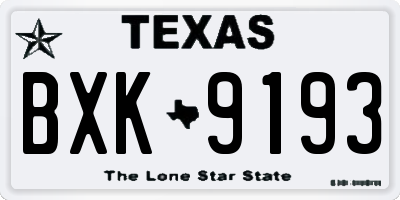 TX license plate BXK9193