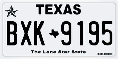 TX license plate BXK9195