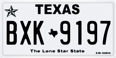 TX license plate BXK9197