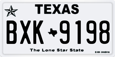 TX license plate BXK9198