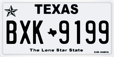TX license plate BXK9199