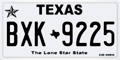 TX license plate BXK9225