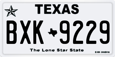 TX license plate BXK9229