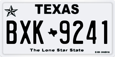 TX license plate BXK9241