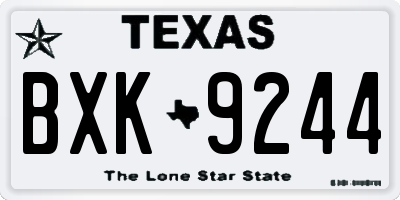 TX license plate BXK9244
