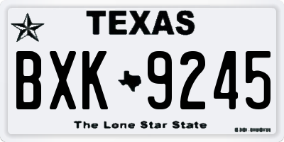 TX license plate BXK9245