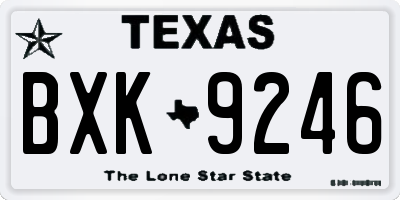 TX license plate BXK9246