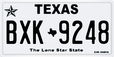 TX license plate BXK9248