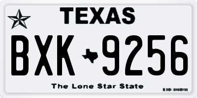 TX license plate BXK9256