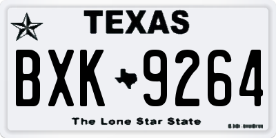 TX license plate BXK9264