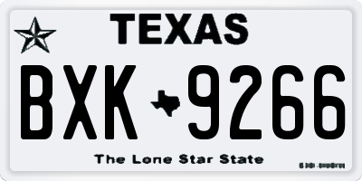 TX license plate BXK9266