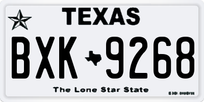 TX license plate BXK9268