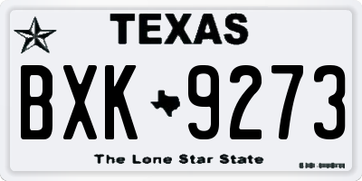 TX license plate BXK9273
